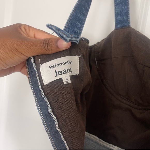 Reformation Nikki Bustier Denim Mini Dress - Picture 11 of 11